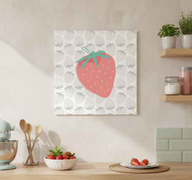 Küchenposter nahtloses erdbeermuster pastell - TenStickers