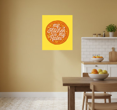 Küchenposter orange handgezeichnete küche - TenStickers