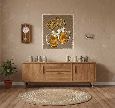 Küchenposter retro effekt mit kaltem bier - TenStickers
