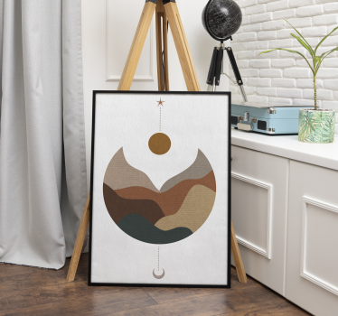 Kunstdrucke minimalistischer sonnenuntergang und berge - TenStickers