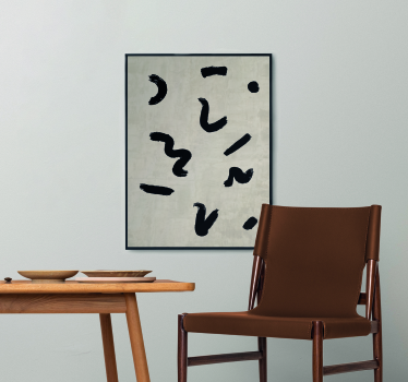 Nordisches Poster pinselformen in schwarz - TenStickers