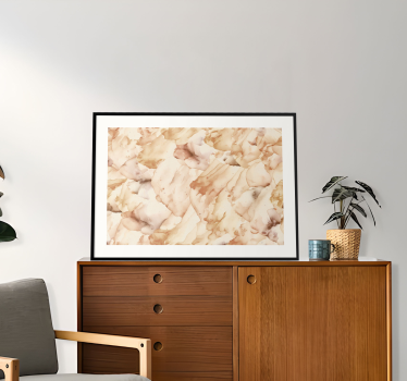 Abstraktes Poster mit Aquarell Design in weißem Rahmen - TenStickers