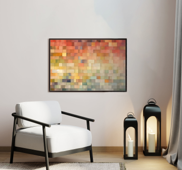 Abstraktes Poster mit Quadraten in bunten Farben - TenStickers