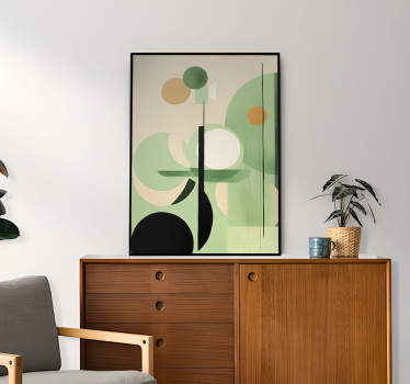 Poster mit abstrakten grünen Figuren - TenStickers