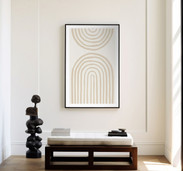 Poster abstrakt mit weichen beigen Linien - TenStickers