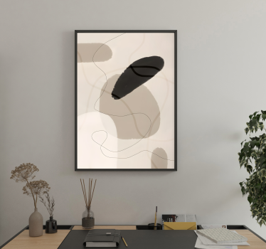Poster mit abstrakten beigen Formen - TenStickers
