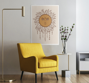 Poster Boho Sonnen Zeichnung - TenStickers