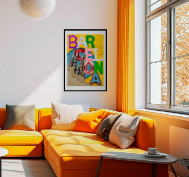 Poster Wohnzimmer Barcelona - TenStickers