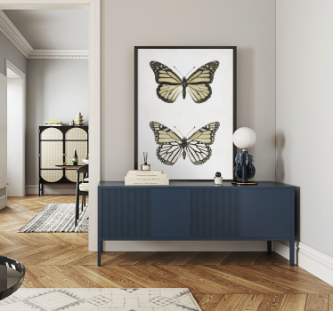 Poster Vintage Schmetterling Wohnzimmer - TenStickers