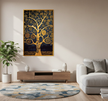 Poster wohnzimmer abstrakte baumkunst - TenStickers