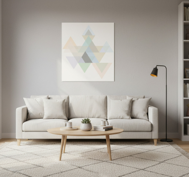 Poster wohnzimmer bunte wandkunst mit dreiecken - TenStickers