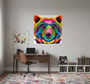 Poster wohnzimmer bunter bär - TenStickers