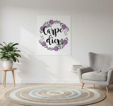 Poster wohnzimmer carpe diem bunter blumenmuster - TenStickers