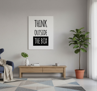 Poster wohnzimmer denk außerhalb der box - TenStickers