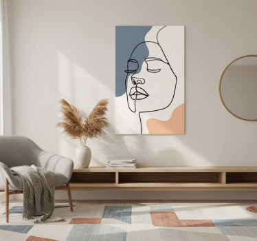 Poster wohnzimmer modernes und abstraktes gesicht - TenStickers
