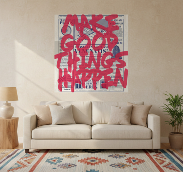 Poster wohnzimmer gute dinge geschehen retro design - TenStickers