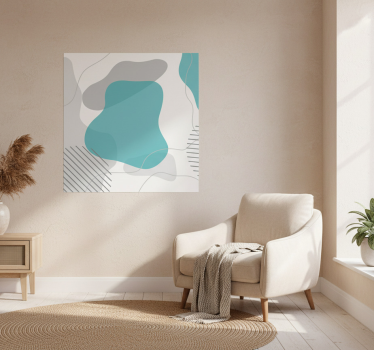 Poster wohnzimmer in blau und grün wandkunst formen - TenStickers