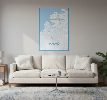 Poster wohnzimmer karte von malmö - TenStickers