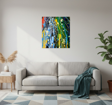 Poster wohnzimmer kunst regenbogen farbensplash - TenStickers