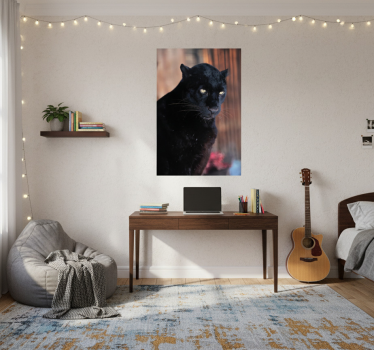 Poster wohnzimmer leopard auf der jagd - TenStickers