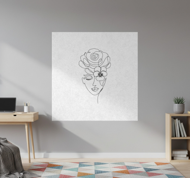 Poster wohnzimmer minimalistische gesichtslose frau - TenStickers