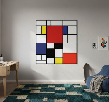 Poster wohnzimmer mit abstrakten farbblöcken - TenStickers