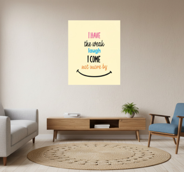 Poster wohnzimmer mit dem schwachen lachen - TenStickers