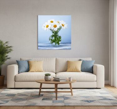 Poster wohnzimmer mit gänseblümchen in gläsern - TenStickers