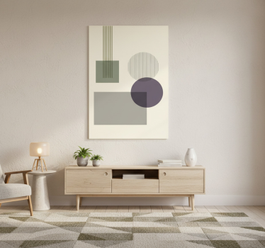 Poster wohnzimmer mit sanften geometrischen formen - TenStickers