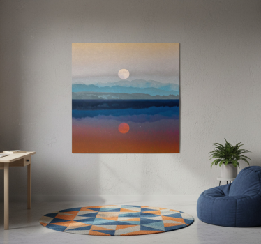 Poster wohnzimmer mit schönem monddesign im weltraum - TenStickers