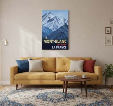 Poster wohnzimmer im mont-blanc retro-stil - TenStickers