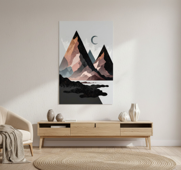 Poster wohnzimmer nordische geometrische berge - TenStickers
