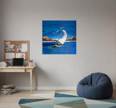 Poster wohnzimmer segelboote auf leinwand - TenStickers