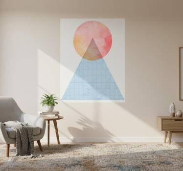 Poster wohnzimmer sonne und wandkunst dreieck - TenStickers