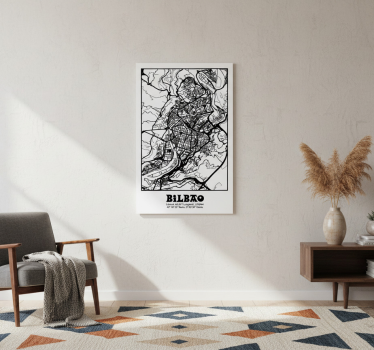 Poster wohnzimmer stadtplan bilbao - TenStickers