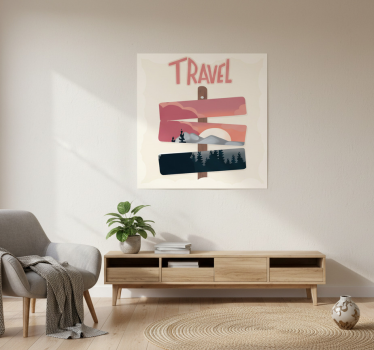 Poster wohnzimmer straßenschilder reise illustration - TenStickers