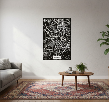 Poster wohnzimmer topografische karte madrid - TenStickers