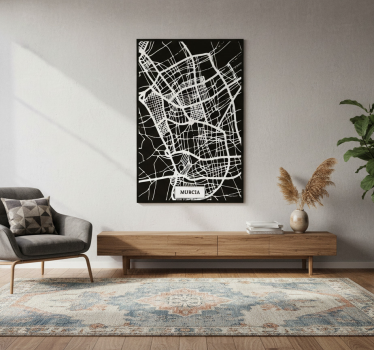 Poster wohnzimmer topografische karte murcia - TenStickers