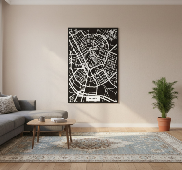 Poster wohnzimmer topografische karte valencia - TenStickers