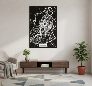 Poster wohnzimmer topografische karte valladolid - TenStickers