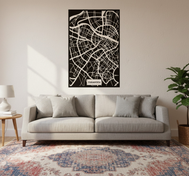 Poster wohnzimmer topografische karte zaragoza - TenStickers