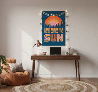 Poster wohnzimmer vintage sonne - TenStickers