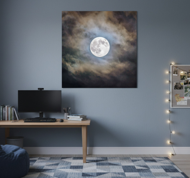 Poster wohnzimmer vollmondnacht - TenStickers