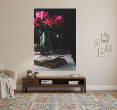 Poster wohnzimmer weinglas und vase - TenStickers