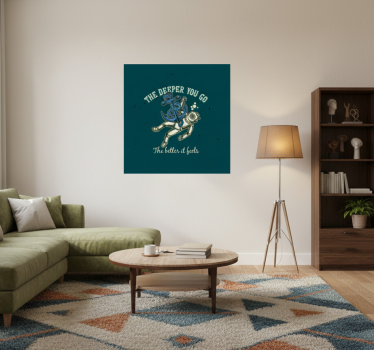 Poster wohnzimmer zitat je tiefer du gehst - TenStickers