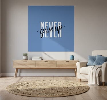 Poster wohnzimmer zitat niemals aufgeben - TenStickers