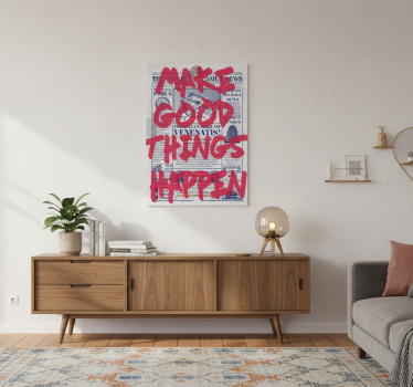Poster zitat gute dinge geschehen retro design - TenStickers