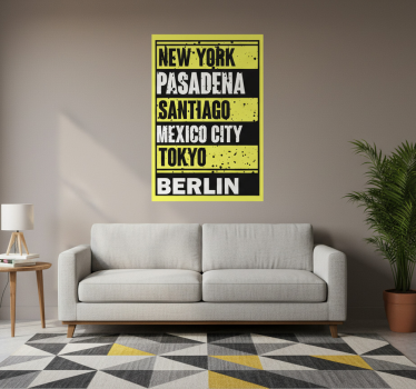 Poster zitat städte textüberlagerung - TenStickers