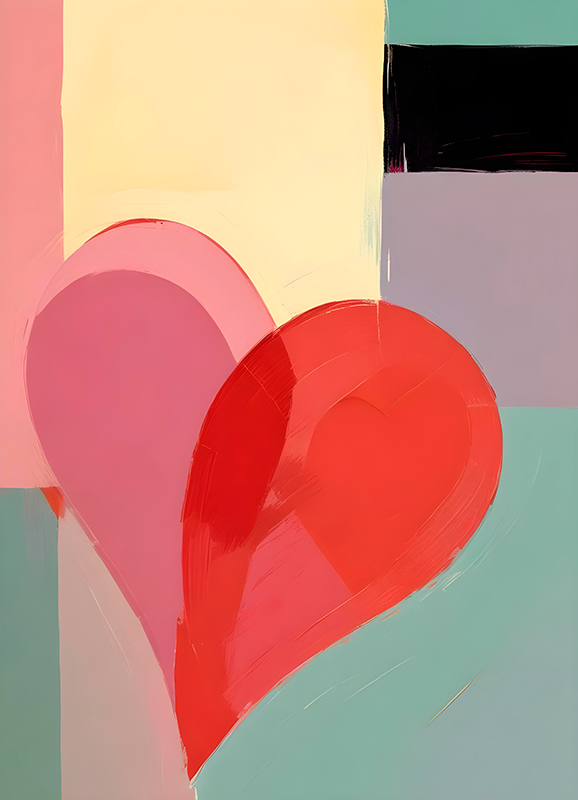 realistisches Fotoposter herz malerei - TenStickers