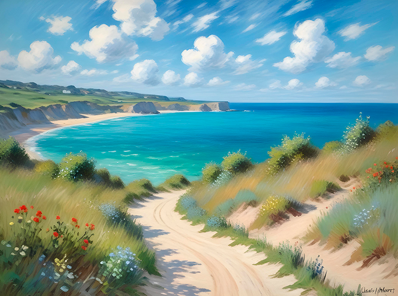 Poster Landschaft wunderschöner meerblick - TenStickers